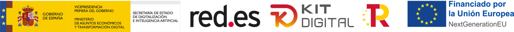 Logo digitalizadores Financiado por el Programa Kit Digital, Plan de Recuperación, Transformación y Resiliencia España-Next Generation EU.